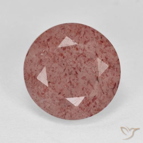 6.14ct Natürlicher Mittelrosa Erdbeerquarz, Runden, Lichtdurchlässig