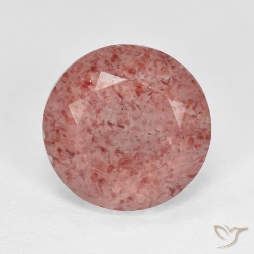 4.40ct Natürlicher rose-rosa Erdbeerquarz, Runden, Lichtdurchlässig