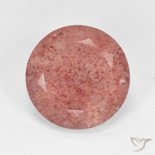 4.46ct Natürlicher Mittelrosa Erdbeerquarz, Runden, Lichtdurchlässig