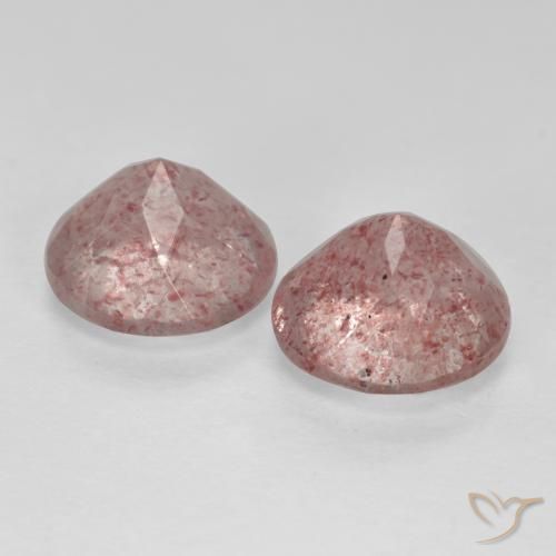 3.88 ct natürliche hellrosa Erdbeerquarz-Edelsteine, Runden, Lichtdurchlässig