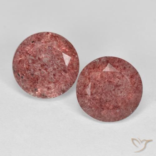 3.86 ct natürliche Dunkelpink Erdbeerquarz-Edelsteine, Rund Schliff, Lichtdurchlässig