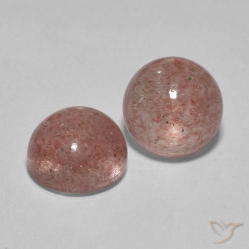 3.40 ct natürliche Helles Palisanderrosa Erdbeerquarz-Edelsteine, Runden, Lichtdurchlässig