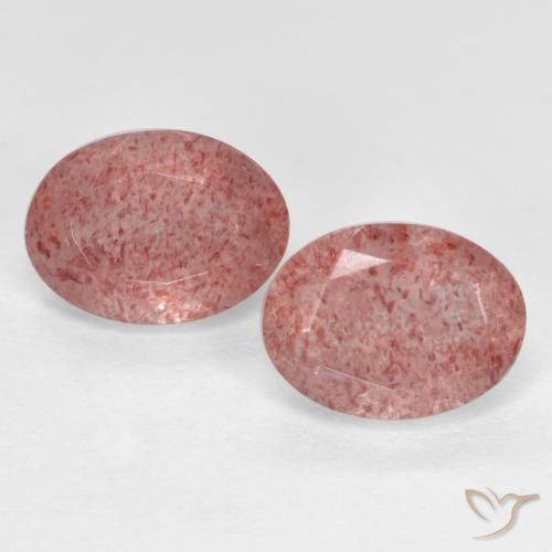 2.69ctw Natürlicher Erdiges Rosa Erdbeerquarz, Oval, Lichtdurchlässig