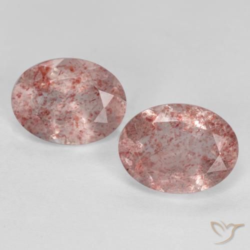 2.30ctw Natürlicher Erdiges Rosa Erdbeerquarz, Oval, Lichtdurchlässig