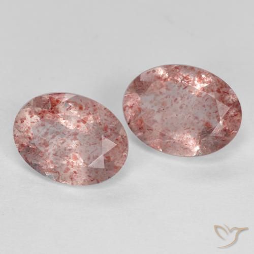 2.30 ct natürliche Erdiges Rosa Erdbeerquarz-Edelsteine, Oval, Lichtdurchlässig