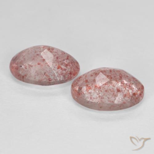 2.30 ct natürliche Erdiges Rosa Erdbeerquarz-Edelsteine, Oval, Lichtdurchlässig
