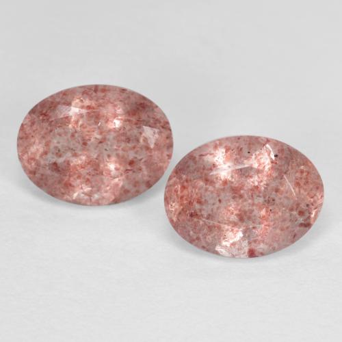 2,35 ct natürliche Erdiges Rosa Erdbeerquarz-Edelsteine, Oval Schliff, Lichtdurchlässig