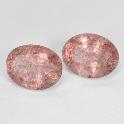 2,35 ct natürliche Erdiges Rosa Erdbeerquarz-Edelsteine, Oval Schliff, Lichtdurchlässig