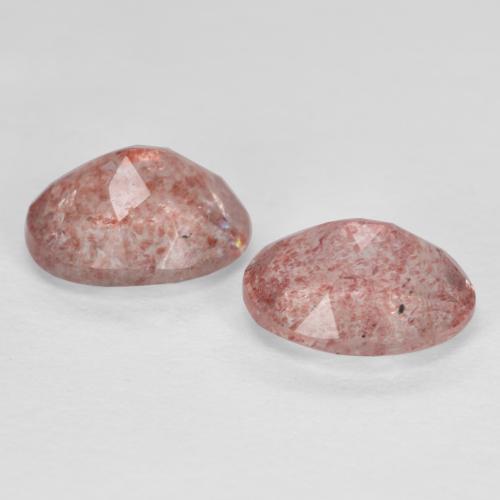 2,35 ct natürliche Erdiges Rosa Erdbeerquarz-Edelsteine, Oval Schliff, Lichtdurchlässig