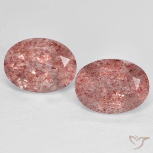 2.79ctw Natürlicher rose-rosa Erdbeerquarz, Oval, Lichtdurchlässig