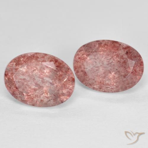 2.79 ct natürliche rose-rosa Erdbeerquarz-Edelsteine, Oval, Lichtdurchlässig