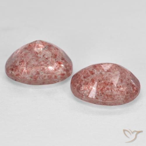 2.79 ct natürliche rose-rosa Erdbeerquarz-Edelsteine, Oval, Lichtdurchlässig