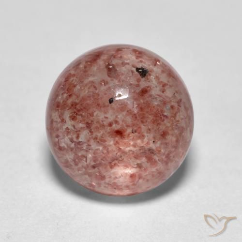 1.86ct Natürlicher rose-rosa Erdbeerquarz, Runden, Lichtdurchlässig