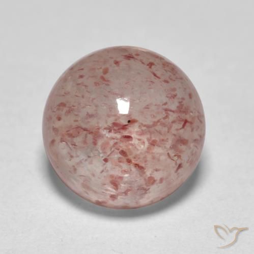 1.89ct Natürlicher Erdiges Rosa Erdbeerquarz, Runden, Lichtdurchlässig