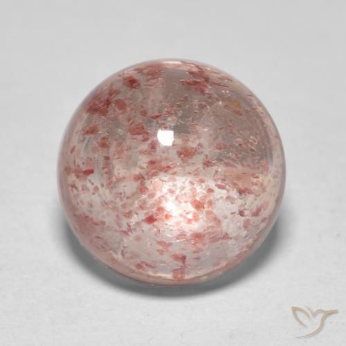 2.59ct Natürlicher Mittelrosa Erdbeerquarz, Runden, Transparent