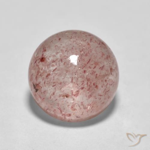 2.77ct Natürlicher Mittelrosa Erdbeerquarz, Runden, Lichtdurchlässig