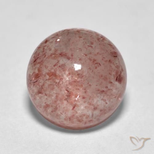 2.47ct Natürlicher Mittelrosa Erdbeerquarz, Runden, Lichtdurchlässig