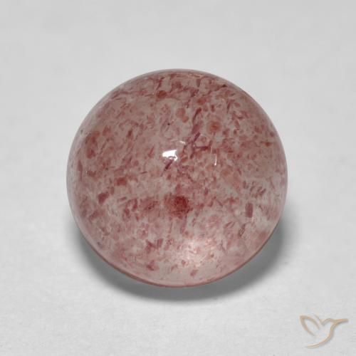 1.96ct Natürlicher Erdiges Rosa Erdbeerquarz, Runden, Lichtdurchlässig