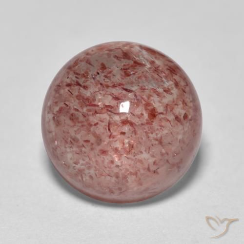 3.84ct Natürlicher hellrosa Erdbeerquarz, Runden, Lichtdurchlässig