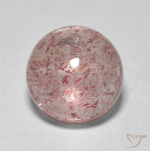 2.69ct Natürlicher hellrosa Erdbeerquarz, Runden, Lichtdurchlässig