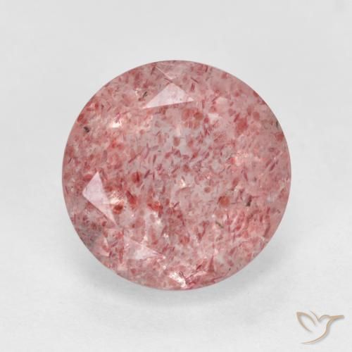 3.04ct Natürlicher Erdiges Rosa Erdbeerquarz, Runden, Lichtdurchlässig
