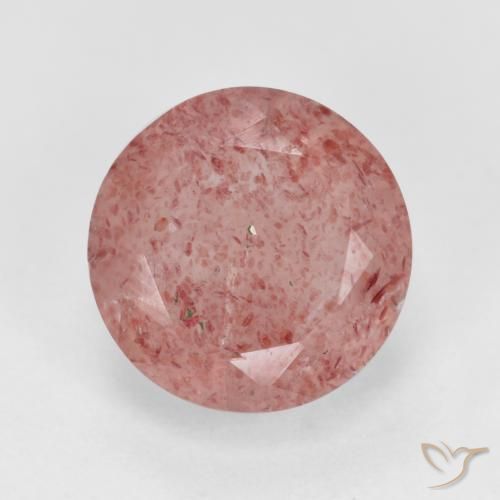 3.03ct Natürlicher hellrose-rosa Erdbeerquarz, Runden, Lichtdurchlässig