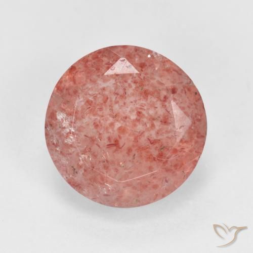 2.97ct Natürlicher Mittelrosa Erdbeerquarz, Runden, Lichtdurchlässig
