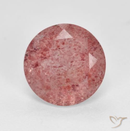 2.85ct Natürlicher Mittelrosa Erdbeerquarz, Runden, Lichtdurchlässig