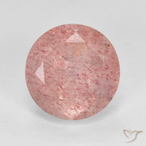 3.00ct Natürlicher Erdiges Rosa Erdbeerquarz, Runden, Lichtdurchlässig