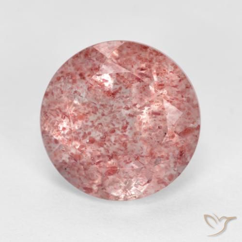 2.76ct Natürlicher Mittel-Hellrosa Erdbeerquarz, Runden, Lichtdurchlässig