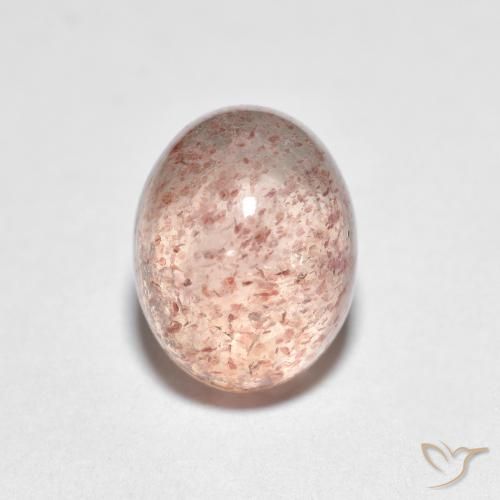 2.66ct Natürlicher hellrosa Erdbeerquarz, Oval, Transparent
