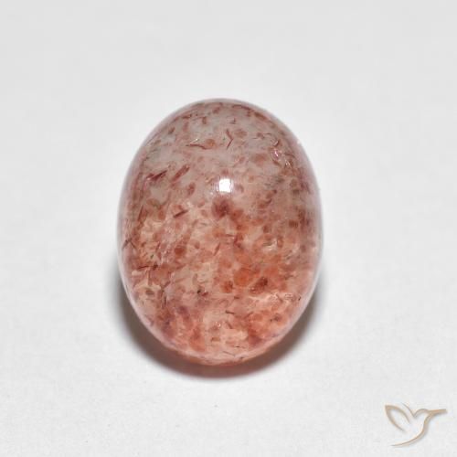 2.47ct Natürlicher Helles Ziegelrot Erdbeerquarz, Oval, Transparent