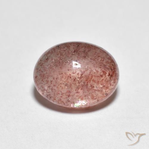 2.47ct Natürlicher hellrosa Erdbeerquarz, Oval, Transparent