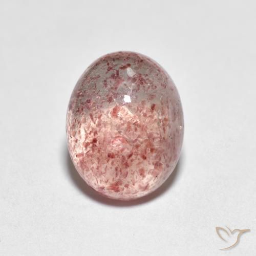 2.38ct Natürlicher hellrosa Erdbeerquarz, Oval, Transparent
