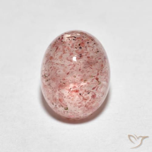 2.59ct Natürlicher Erdiges Rosa Erdbeerquarz, Oval, Lichtdurchlässig