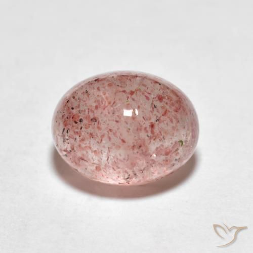 9,17 ctw natürlicher Erdiges Rosa Erdbeerquarz, Oval, Lichtdurchlässig