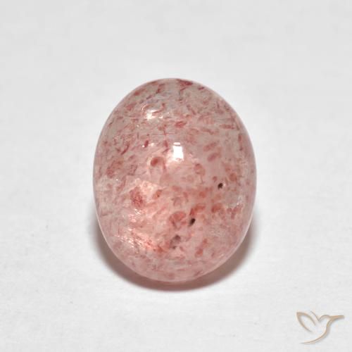 2.43ct Natürlicher Mittelrosa Erdbeerquarz, Oval, Transparent