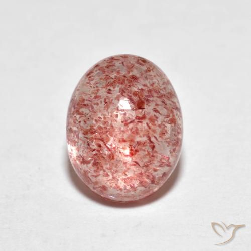 2.39ct Natürlicher Himbeerrosa Erdbeerquarz, Oval, Transparent