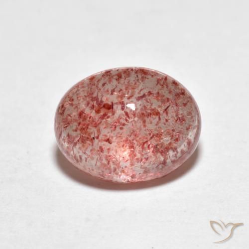 9,17 ctw natürlicher Himbeerrosa Erdbeerquarz, Oval, Transparent