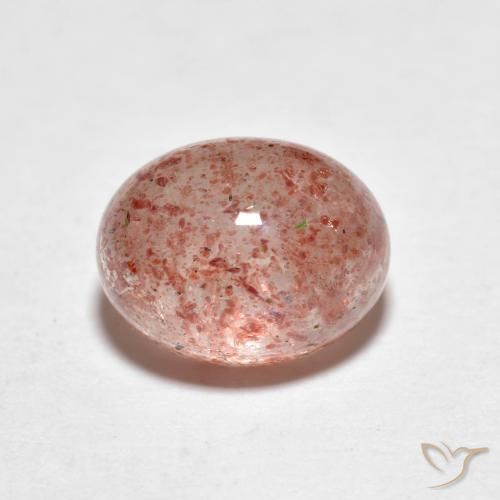 2.70ct Natürlicher orange-rosa Erdbeerquarz, Oval, Transparent