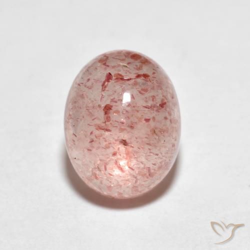 2.81ct Natürlicher Erdiges Rosa Erdbeerquarz, Oval, Transparent