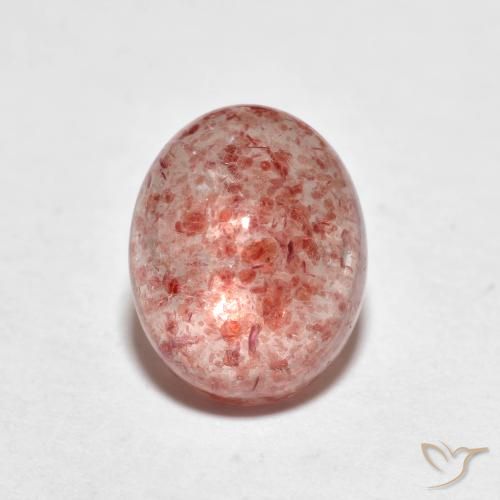 2.56ct Natürlicher Mittelrosa Erdbeerquarz, Oval, Transparent