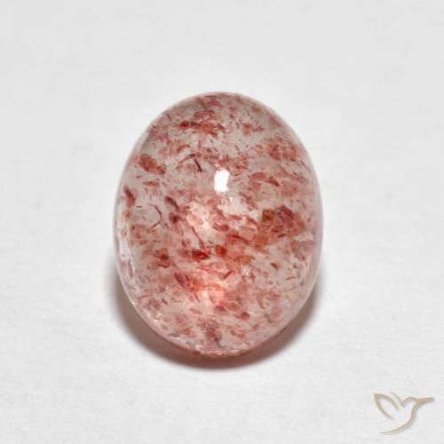 2.21ct Natürlicher Mittelrosa Erdbeerquarz, Oval, Transparent