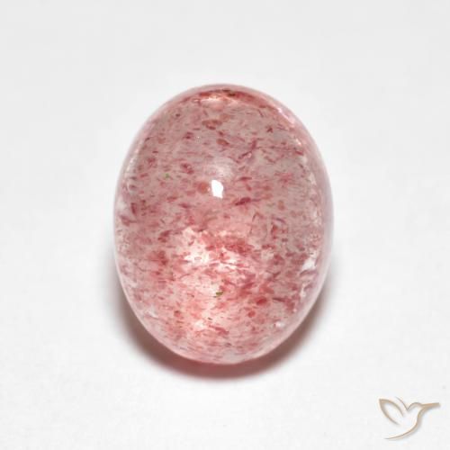 2.74ct Natürlicher hellrose-rosa Erdbeerquarz, Oval, Transparent
