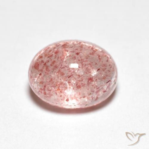 2.60ct Natürlicher hellrosa Erdbeerquarz, Oval, Transparent