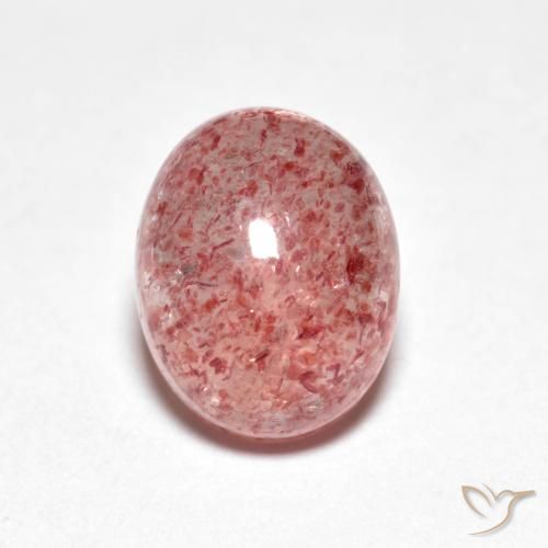 2.84ct Natürlicher hellrose-rosa Erdbeerquarz, Oval, Transparent