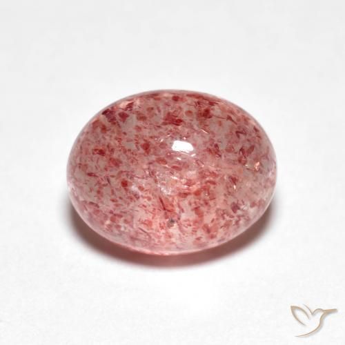 9,17 ctw natürlicher hellrose-rosa Erdbeerquarz, Oval, Transparent