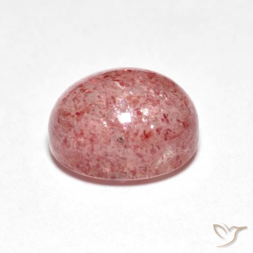 9,17 ctw natürlicher hellrose-rosa Erdbeerquarz, Oval, Transparent
