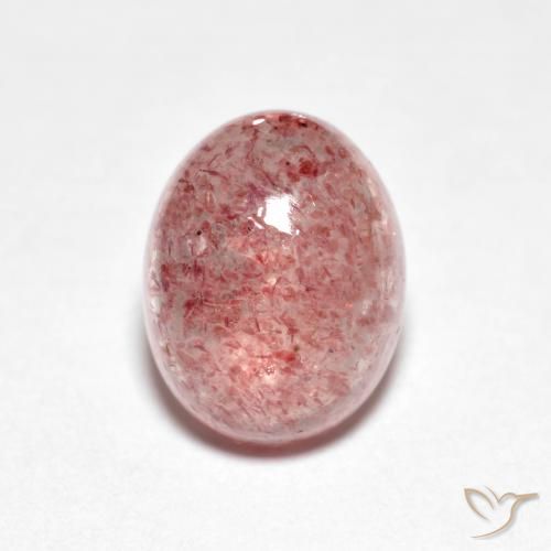 2.39ct Natürlicher Mittel-Hellrosa Erdbeerquarz, Oval, Transparent
