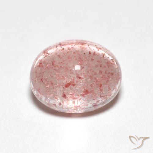 2.36ct Natürlicher Helles Kaugummirosa Erdbeerquarz, Oval, Transparent